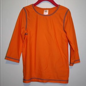 Boys Orange Mini Boden Swim Shirt Rash Guard
